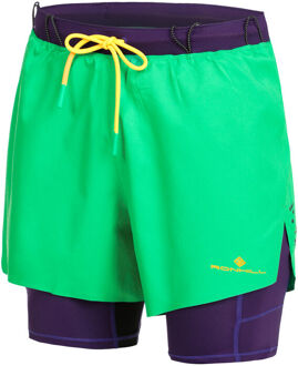 Ronhill Tech Distance Twin Shorts Heren groen - XL