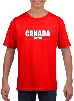 Rood Canada supporter t-shirt voor kinderen L (146-152)