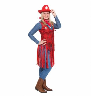 Rood Cowgirl Vestje Kostuum - S/m (36-38)