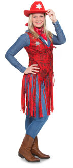 Rood cowgirl vestje kostuum
