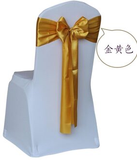Rood/Goud/Roze 17 Kleur Wedding Chair Cover Sash Satijnen Stof Strikje Lint Band Decoratie Hotel Party banket Levert 02