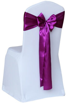Rood/Goud/Roze 17 Kleur Wedding Chair Cover Sash Satijnen Stof Strikje Lint Band Decoratie Hotel Party banket Levert 06