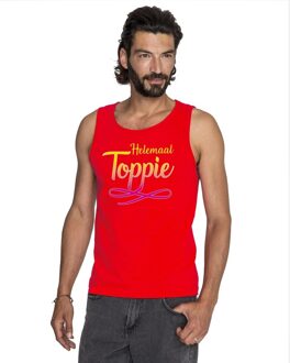 Rood Helemaal Toppie singlet/ mouwloos shirt heren M