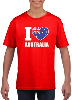 Rood I love Australie fan shirt kinderen L (146-152)
