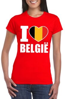 Rood I love Belgie supporter shirt dames XL