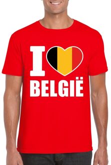 Rood I love Belgie supporter shirt heren S