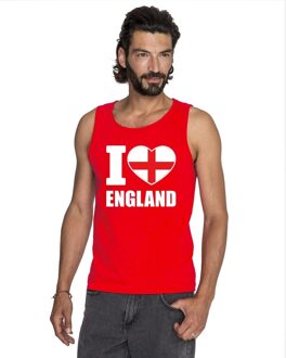 Rood I love Engeland fan singlet shirt/ tanktop heren L