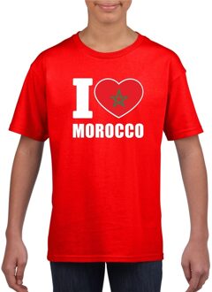 Rood I love Marokko fan shirt kinderen S (122-128)