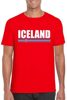 Rood IJsland supporter t-shirt voor heren L