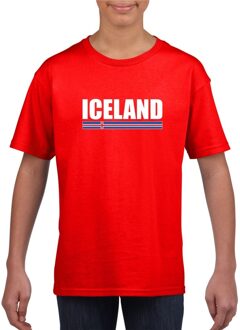 Rood IJsland supporter t-shirt voor kinderen XS (110-116)