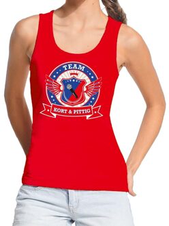 Rood Kort en Pittig team tanktop / mouwloos shirt / tanktop rood dames S