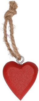 Rood Love hartje - mini - aan touwtje - 5 cm - Sleutel en deco hangers - Valentijnsdag