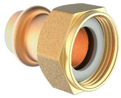 Rood messing halve schroefverbinding, blank, 22 mm x 1"IT, 1 socket, (P4355) - 988628855