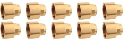 Rood messing overgangsdop, blank, 15 mm x 1/2"IT, 1 socket (4270g) (10x) - 989107655