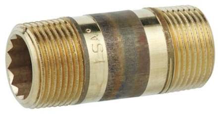 Rood messing pijpnippel, blank, 1" x 60 mm, (3530) - 988963113