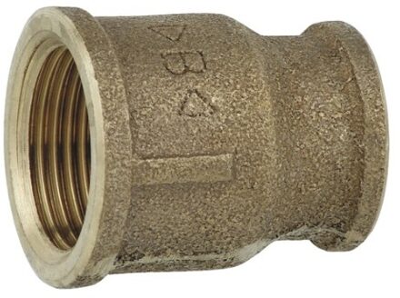 Rood messing reducerende dubbele contactdoos, blanco, 1/2"IT x 3/8"IT, (3240) - 988954213