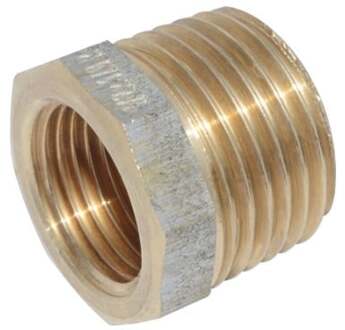 Rood messing verloopstuk, blank, 1"ET x 3/4"IT, (3241) - 988950413