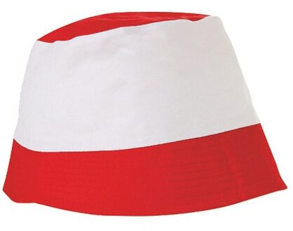 Rood met witte vissershoedjes zonnehoedjes voor volwassenen - zomer hoedjes dames en heren