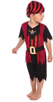Rood met zwart piraten outfit voor kinderen