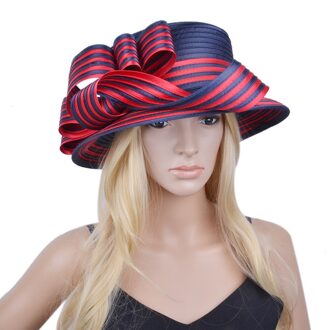 Rood Navy Blauw Satijn Hoed Winter Hoed Formele Hoed Voor Kerk Kentucky Derby marine rood