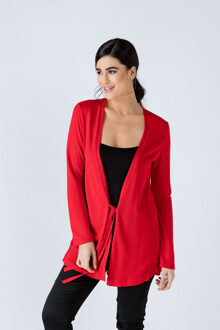 Rood open voorzijde linnen vest