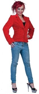 Rood pluche dames colbertje 40-42 (l/xl)