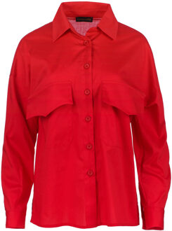 Rood Popeline Overhemd - S