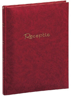 Rood receptiealbum gastenboek garen gebonden 48 paginas 205 x 260 mm - Gastenboeken