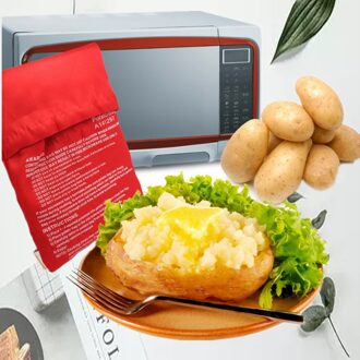 Rood Wasbare Fornuis Bag Aardappel Magnetron Koken Aardappel Zakken