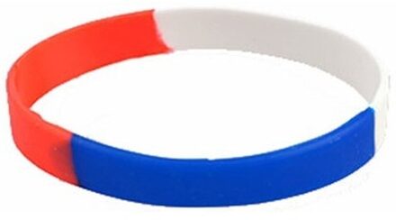 Rood wit blauw armbandje - Verkleedarmdecoratie Multikleur