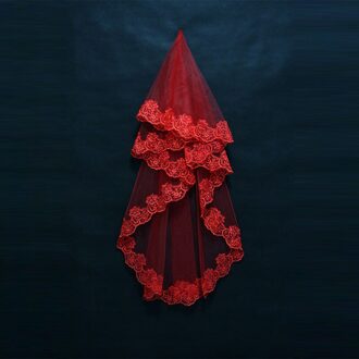 Rood  Wit  Ivoor Korte Wedding Veils voor Bruid Goedkope Bridal Accessoires Op Verkoop Moslim Huwelijk Goedkope Lace Bridal sluier S165