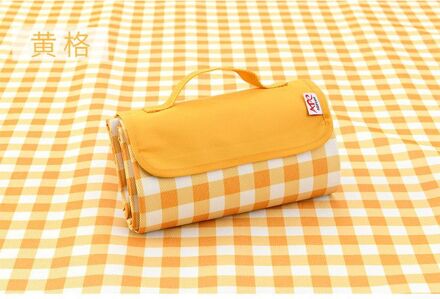 Rood Wit Plaid Outdoor Opvouwbare Waterdichte Picknick Mat Mode Dikker Pad Ademend Zacht Draagbare Camping Reizen Strand Deken geel / 145 x 80cm
