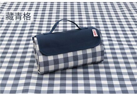 Rood Wit Plaid Outdoor Opvouwbare Waterdichte Picknick Mat Mode Dikker Pad Ademend Zacht Draagbare Camping Reizen Strand Deken marine / 145 x 80cm