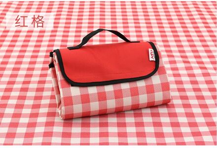 Rood Wit Plaid Outdoor Opvouwbare Waterdichte Picknick Mat Mode Dikker Pad Ademend Zacht Draagbare Camping Reizen Strand Deken rood / 145 x 80cm