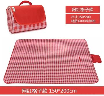 Rood Wit Plaid Outdoor Opvouwbare Waterdichte Picknick Mat Mode Dikker Pad Ademend Zacht Draagbare Camping Reizen Strand Deken