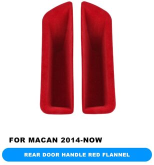 Rood Zwart Auto Interieur Deurklink Organizer Fluwelen Flanel Armsteun Opbergdoos Vat Voor Porsche Macan Auto Styling Accessoires achterkant rood Flannel