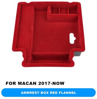 Rood Zwart Auto Interieur Deurklink Organizer Fluwelen Flanel Armsteun Opbergdoos Vat Voor Porsche Macan Auto Styling Accessoires opslagruimte rood flannel