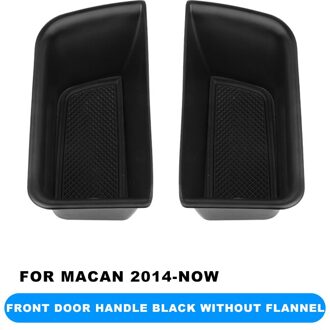 Rood Zwart Auto Interieur Deurklink Organizer Fluwelen Flanel Armsteun Opbergdoos Vat Voor Porsche Macan Auto Styling Accessoires voorkant door zwart