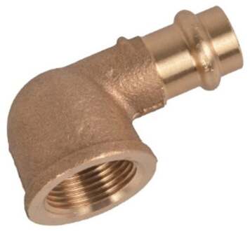 Roodmessing overgangshoek 90°, blank, 28 mm x 1"IT, 1 socket, (P4090g) - 988621755