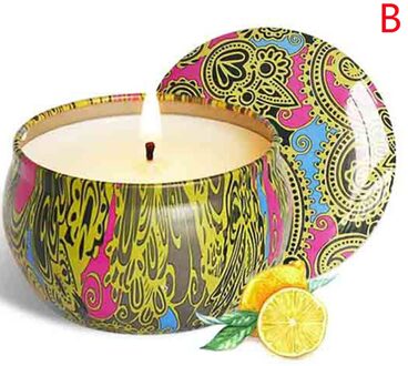 Rookloze Blik Geurende Kaarsen Set Natuurlijke Soja Wax Aromatherapie Kaarsen Kit Home Decor Home Decoration Citroen