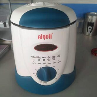 Rookloze Multifunctionele Koekenpan 0.9L Mini Elektrische Olie Friteuse Oven Frieten Grill Kip Gebakken Vis Pot Machine Eu