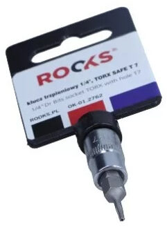 Rooks Bit Dop 1/4", Torx met gat T7 OK012762