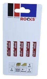 Rooks Decoupeerzaagblad Bi-metaal, Type T, Hout en composiet, 6 Tpi X 100 Mm, Kpl 5 stuks OK034501
