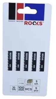 Rooks Decoupeerzaagblad Hcs, Type T, Hout, 10 Tpi X 100 Mm, Kpl 5 stuks OK034502