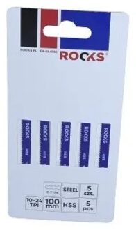Rooks Decoupeerzaagblad Hss, Type T, Staal, 10-24 Tpi X 100 Mm, Kpl 5 stuks OK034506