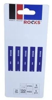 Rooks Decoupeerzaagblad Hss, Type T, Staal, 21 Tpi X 130 Mm, Kpl 5 stuks OK034507