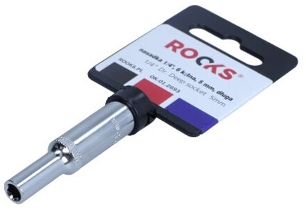 Rooks Dop 1/4", 6-kant, 5 mm, lang OK012693