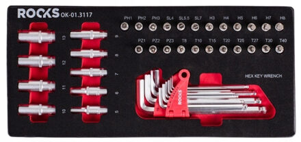 Rooks Doppenset Torx & Hex, 42-delig OK013117