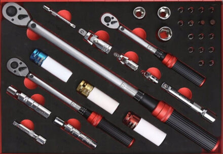 Rooks Momentsleutelset 1/2", 3/8", 1/4", met doppen, 33 delig OK022070