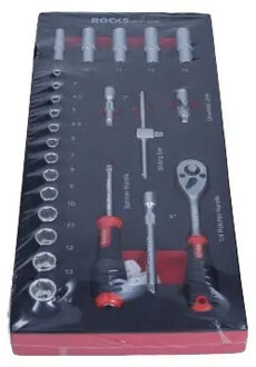 Rooks Ratel- en doppenset 1/4", 24 stuks OK013119